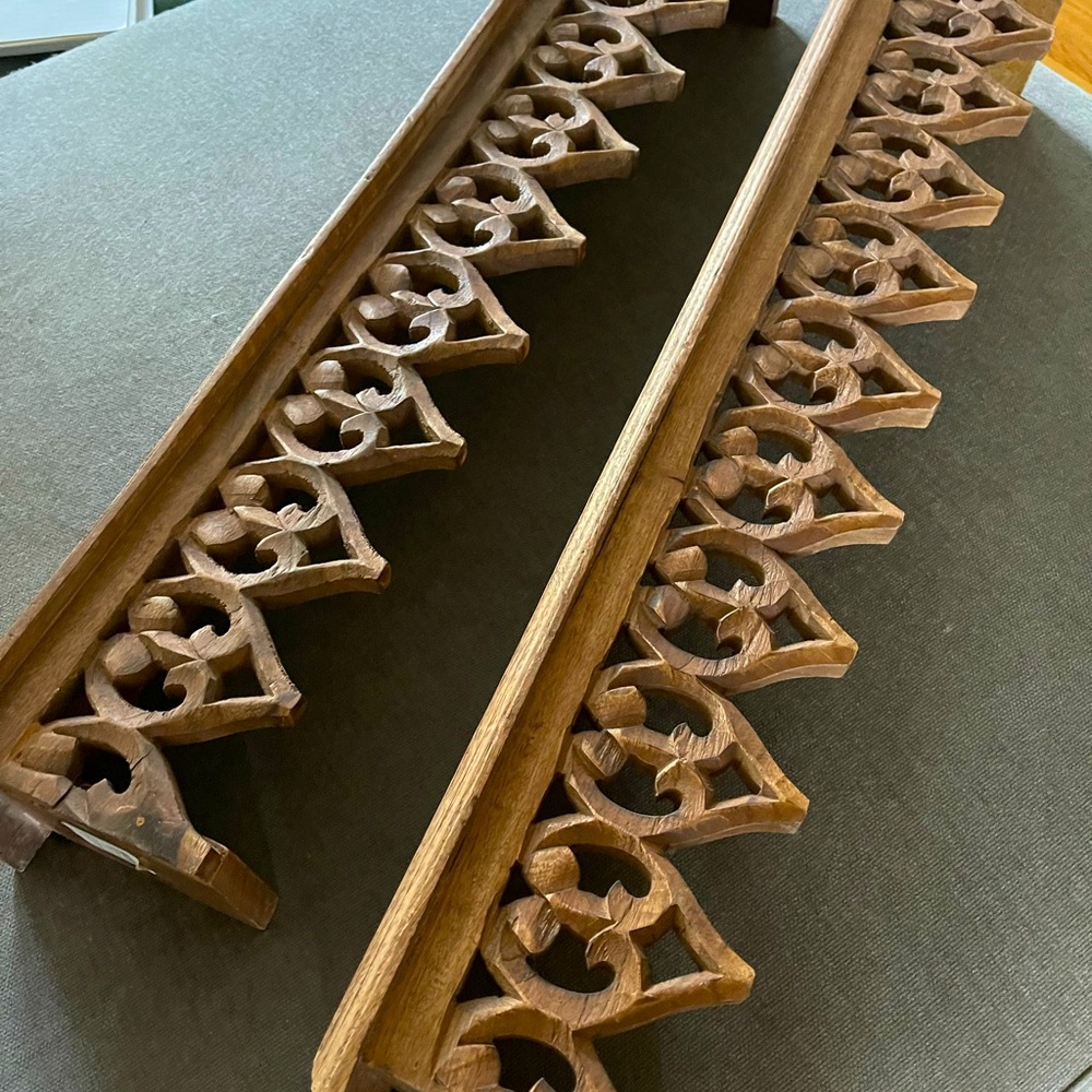 Hanging Wood Shelves (2) with Design